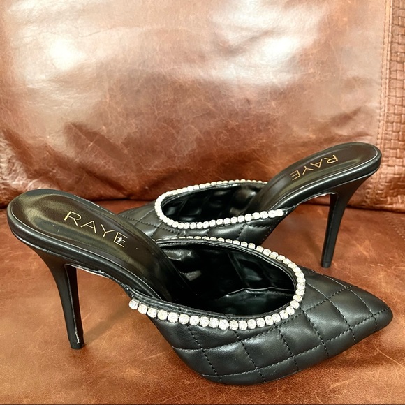 Raye Genuine Leather Rhinestone Embossed Heels - Picture 8 of 10